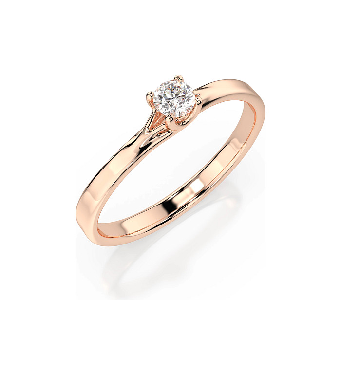 Cara пръстен с диамант 0.10 ct – ЗЛАТНО БИЖУ 14К K101-10014R(3.0)/14K