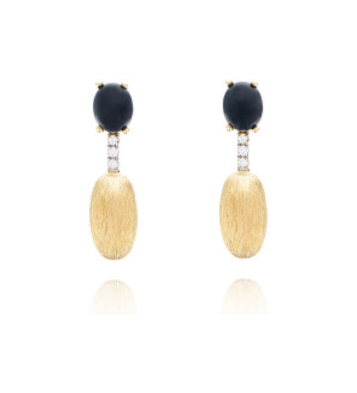 Nanis Dancing Mystery Black Onyx обеци оникс, диаманти OS14-597