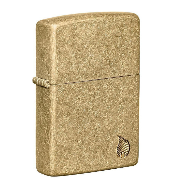 Zippo Armor® Tumbled Brass Flame Design запалка
