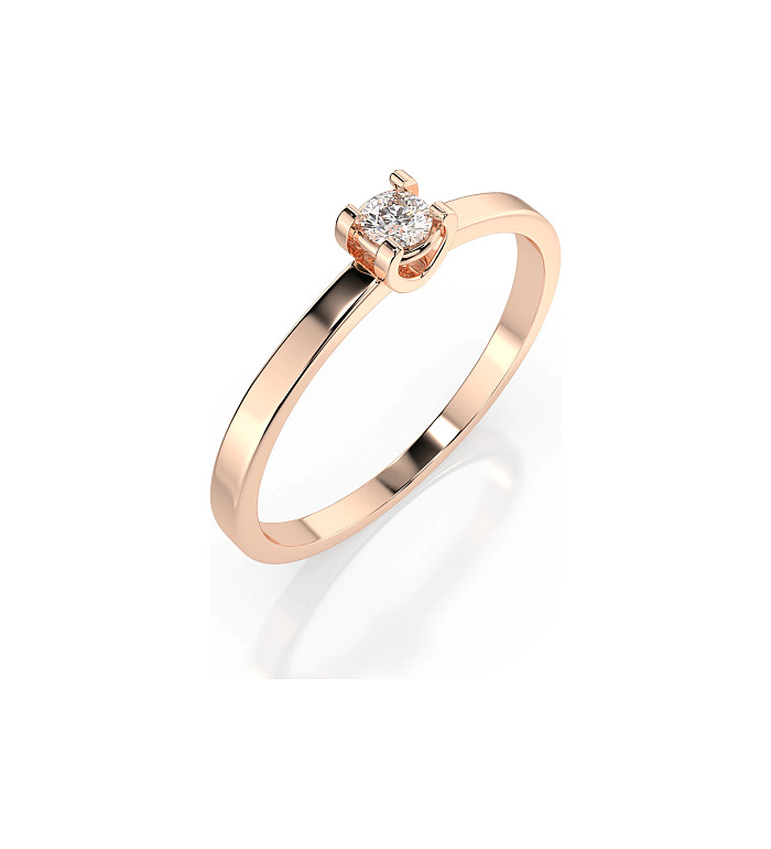 Cara пръстен с диамант 0.10 ct – ЗЛАТНО БИЖУ 14К K101-10022R(3.0)/14K