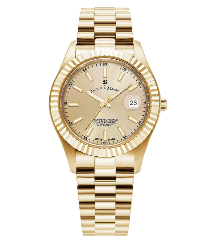 Jacques du Manoir Inspiration Business Date Gold Tone JWG03002