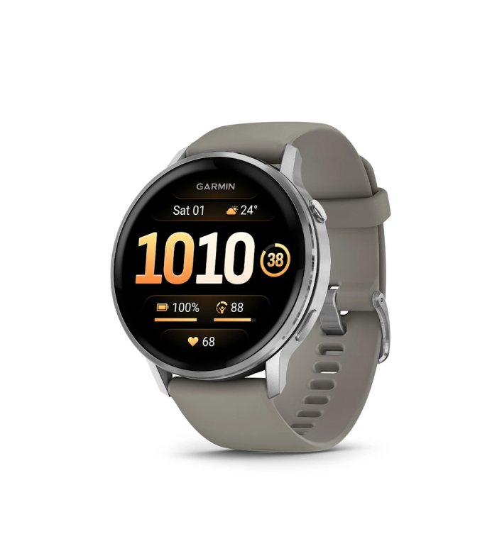 GARMIN VENU 4 45ММ SILVER С SILVER GRAY СИЛИКОНОВА КАИШКА 010-03014-01