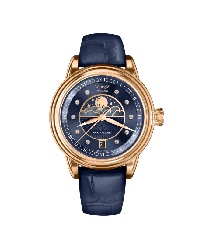 AVIATOR DOUGLAS MOONFLIGHT DIAMONDS 36MM V.1.33.2.380.4