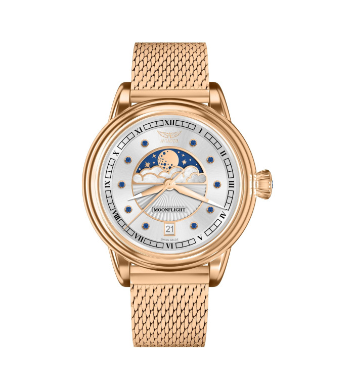 AVIATOR DOUGLAS MOONFLIGHT GEMSTONE EDITION BLUE SAPHIRE 36M V.1.33.2.416.5