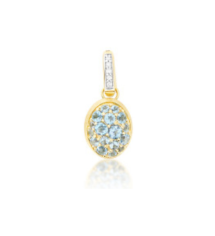 Nanis Boules Small висулка Swiss Blue Topaz, диаманти PS27-609