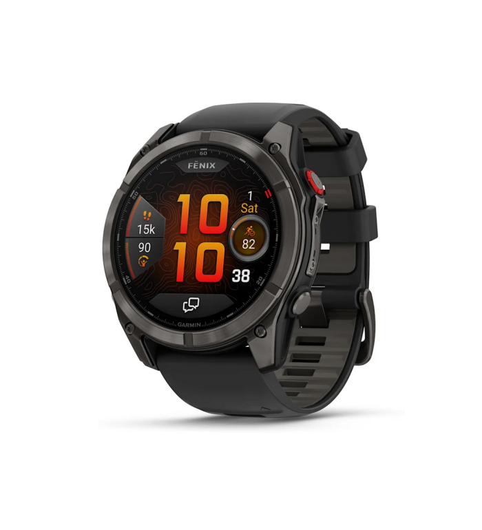 Garmin Fenix 8 PRO Amoled Sapphire Carbon Gray DLC Titanium с Black/Pebble Gray силиконова каишка 010-03199-01