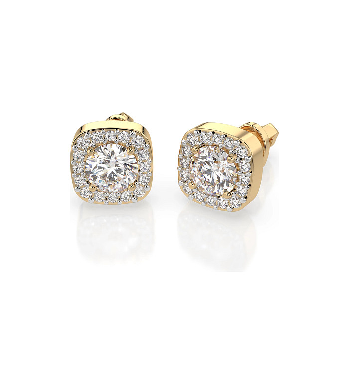 Златно бижу Cara обеци с диаманти 0.80+0.20 ct GIA сертификат K102-10152Y
