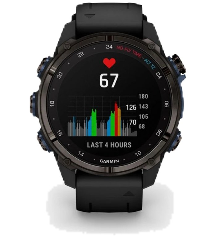 GARMIN DESCENT MK3I 43ММ CARBON GREY DLC ТИТАН С ЧЕРНА СИЛИКОНОВА КАИШКА 010-02753-11