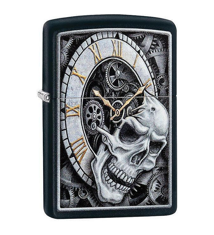 Zippo запалка 29854 Skull Clock Design