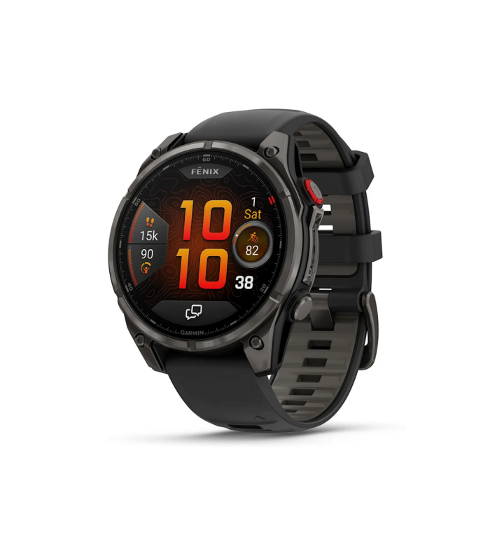 GARMIN FENIX 8 PRO 47MM AMOLED SAPPHIRE CARBON GRAY DLC TITANIUM С BLACK/PEBBLE GRAY СИЛИКОНОВА КАИШКА 010-03198-01