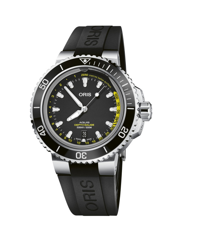 ORIS AQUIS DIVING DEPTH GAUGE 45.80MM 733 7755 4154-Set RS