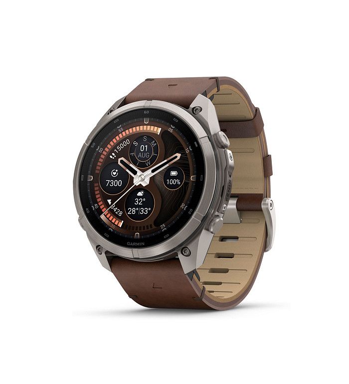 Garmin Fenix 9 Pro inReach Titanium с Walnut кожена каишка 010-04337-41