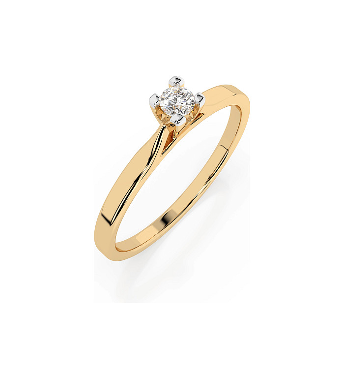 Cara пръстен с диамант 0.06 ct – ЗЛАТНО БИЖУ 14К K101-10034Y(2.5)/14K