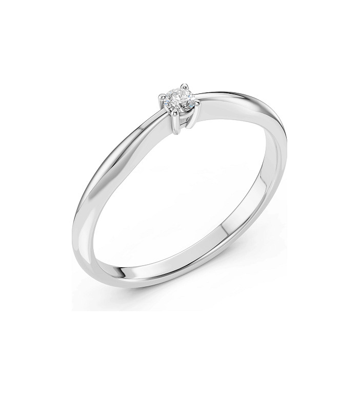Cara пръстен с диамант 0.10 ct – ЗЛАТНО БИЖУ 14К K101-10021W(3.0)/14K