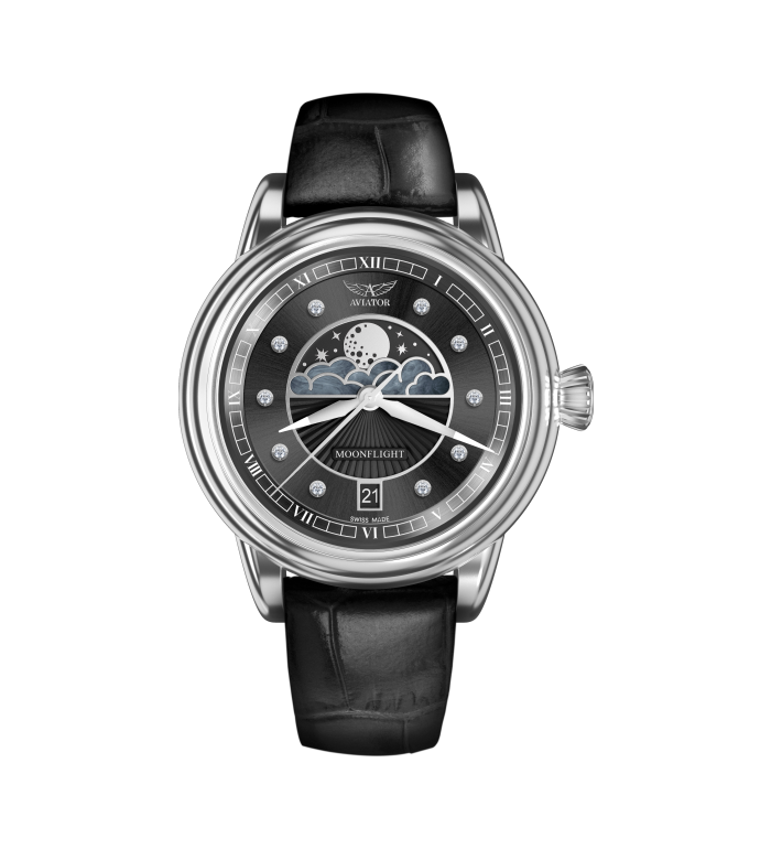 АVIATOR DOUGLAS MOONFLIGHT DIAMONDS 36MM V.1.33.0.381.4