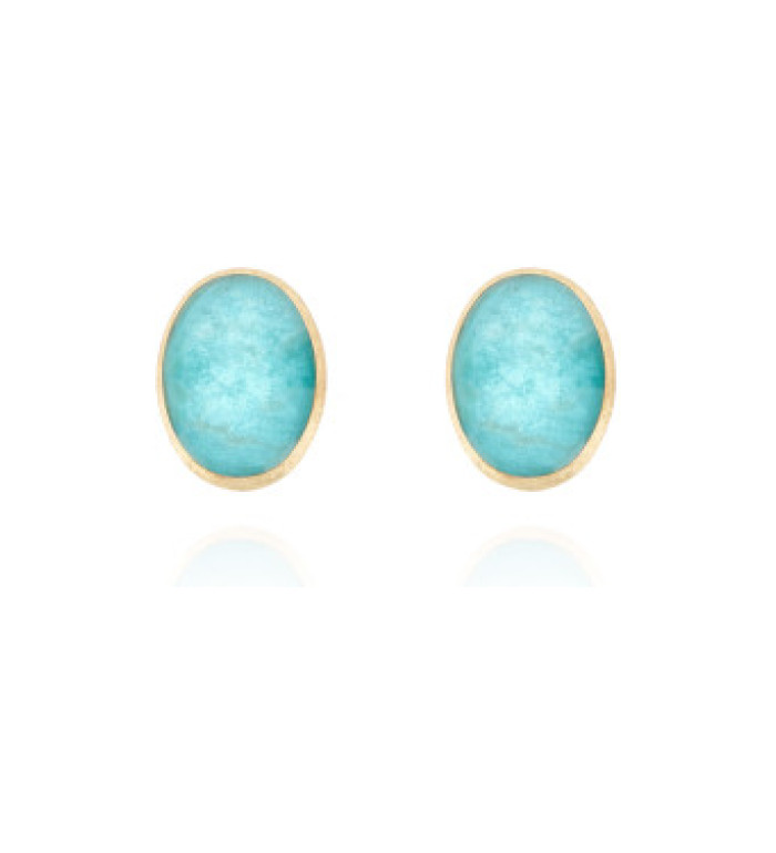 Nanis Boules Small обеци амазонит и плански кристал OA7-609