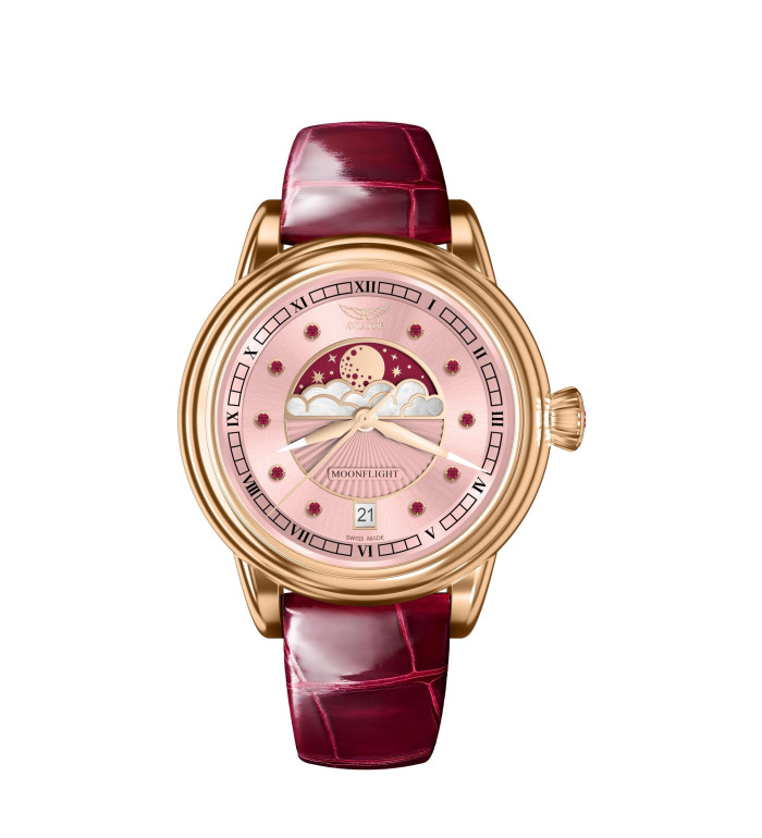 АVIATOR DOUGLAS MOONFLIGH GEMSTONE EDITION RUBY 36MM V.1.33.2.418.4
