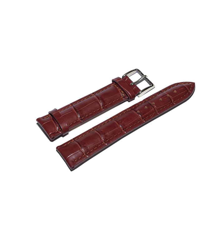 Redbrown Calfskin Strap With Croco-Optics