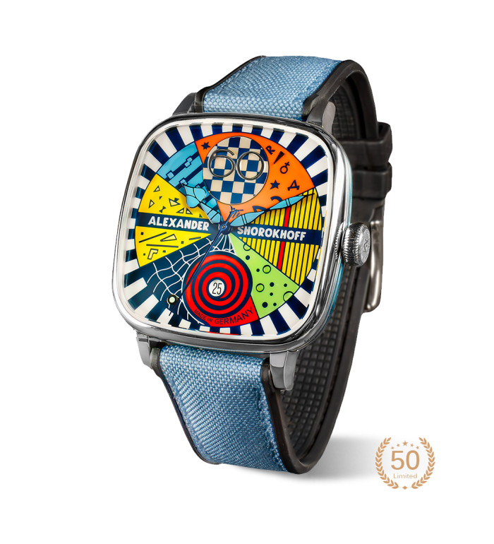ALEXANDER SHOROKHOFF Kandy Avantgarde Blue 41x41mm LIMITED EDITION 50PCS  AS.KD-AVG-B