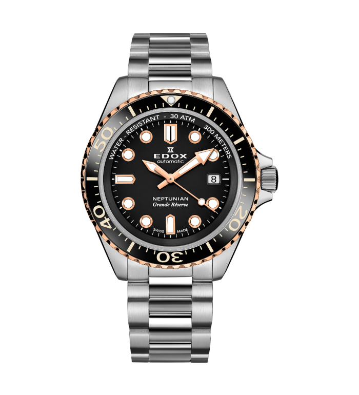 EDOX NEPTUNIAN GRANDE RÉSERVE DATE AUTOMATIC 42MM MEN'S WATCH 80801 3NRM NIR