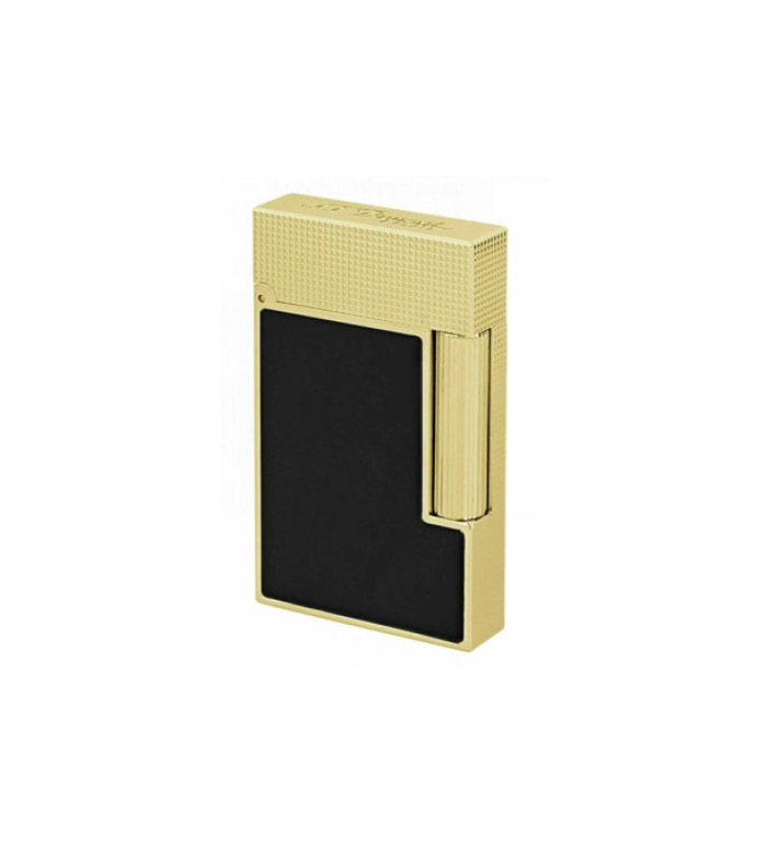 ЗАПАЛКА S.T.DUPONT LIGNE 2 CLING MICRODIAMOND HEAD YELLOW GOLD AND MATT BLACK LACQUER C16601