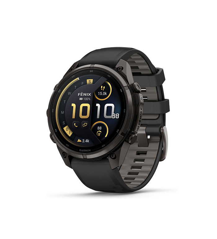Garmin Fenix 9 Pro inReach Carbon Gray DLC Titanium с Black/Pebble Grey силиконова каишка 010-04336-11