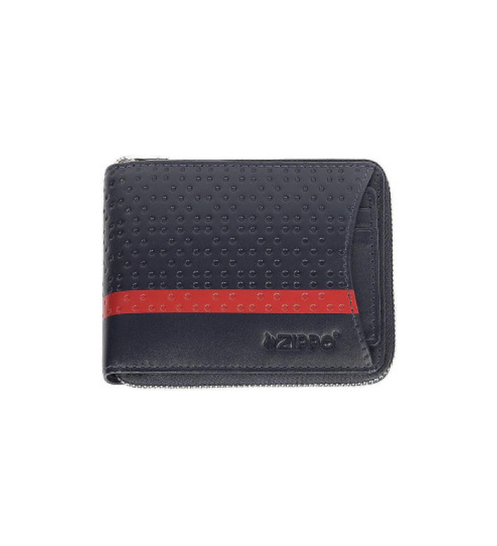 Мъжки портфейл Zippo - Navy Blue, с цип и подвижен калъф за документи, тъмносин