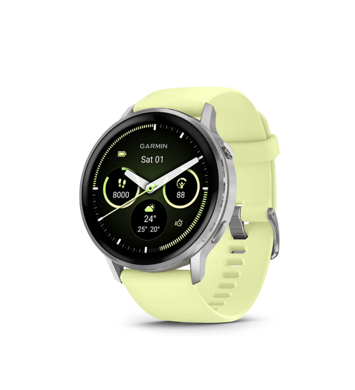GARMIN VENU 4 45ММ SILVER С CITRON СИЛИКОНОВА КАИШКА 010-03014-02