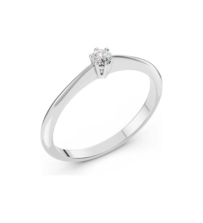Cara пръстен с диамант 0.15 ct – ЗЛАТНО БИЖУ 14К K101-10027W(3.4)/14K