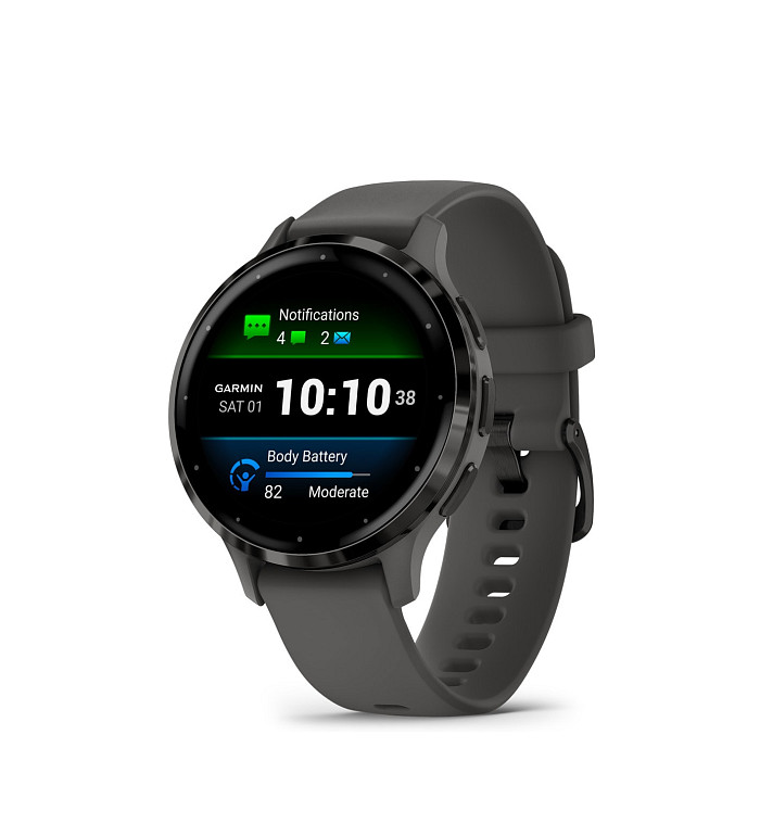 Garmin Venu 3S Slate безел с Pebble Gray корпус и силиконова каишка 010-02785-00
