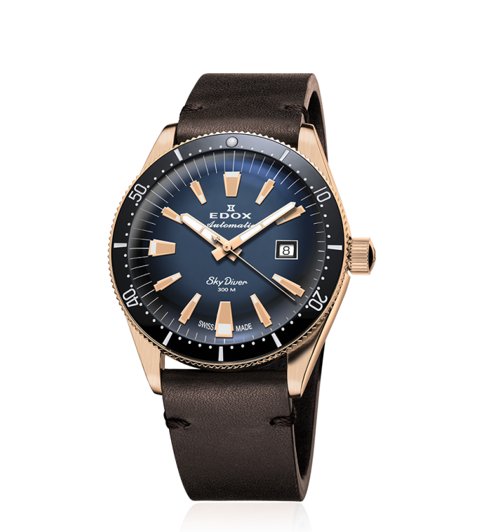 EDOX SKYDIVER LIMITED EDITION AUTOMATIC 42MM MEN`S WATCH 80126 BRN BUIDR