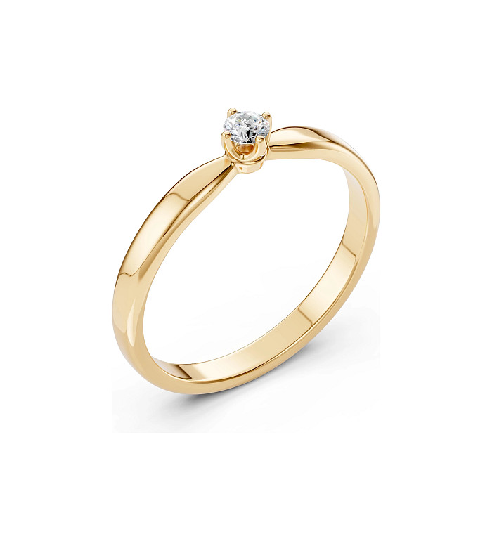 Cara пръстен с диамант 0.10 ct – ЗЛАТНО БИЖУ 14К K101-10041Y(3.0)/14K