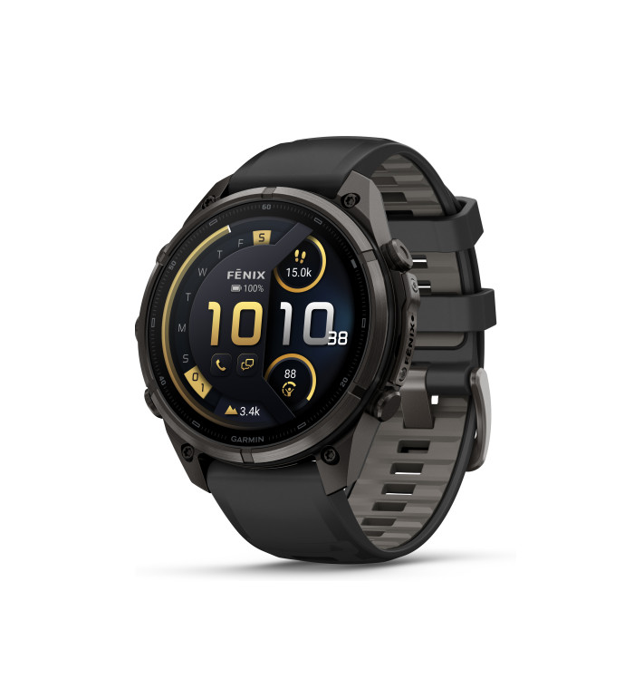 Garmin Fenix 9 Pro inReach Carbon Gray DLC Titanium с Black/Pebble Grey силиконова каишка 010-04336-11