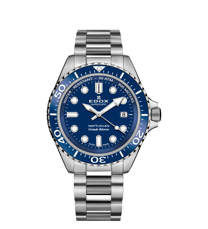 EDOX NEPTUNIAN GRANDE RÉSERVE DATE AUTOMATIC 42MM MEN'S WATCH 80801 3BUM BUIN