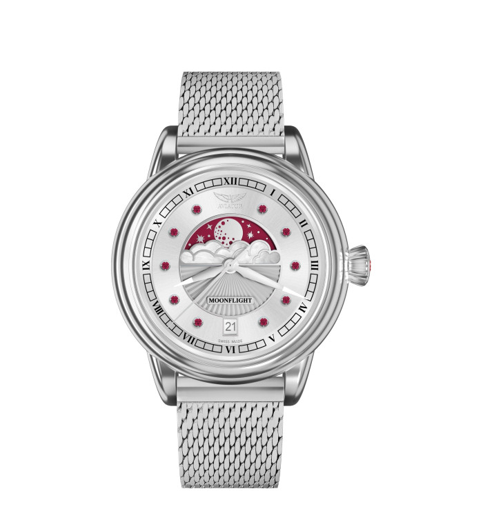 АVIATOR DOUGLAS MOONFLIGHT GEMSTONE EDITION RUBY 36MM V.1.33.0.419.5