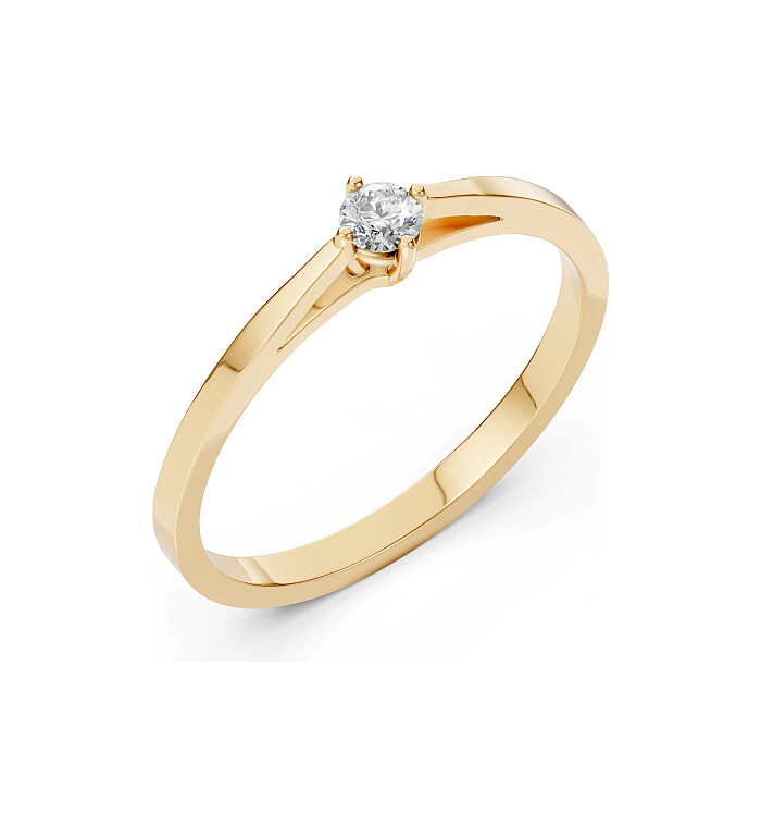 Cara пръстен с диамант 0.10 ct – ЗЛАТНО БИЖУ 14К K101-10125Y(3.0)/14K