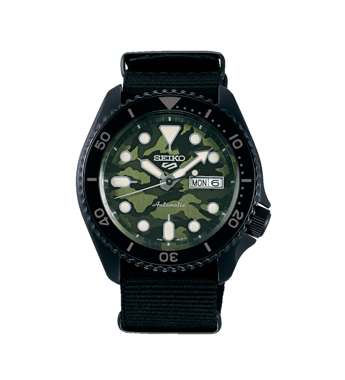 SEIKO 5 SPORTS CAMOUFLAGE STREET STYLE  CORSO VINCI  42.5MM MEN'S WATCH SRPJ37K1