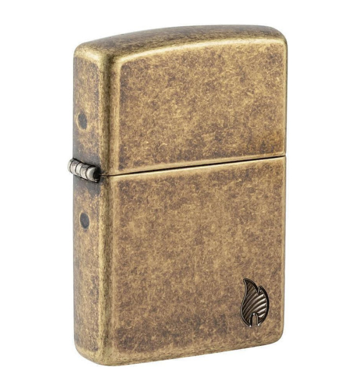 Zippo Armor® Antique Brass Flame Design запалка